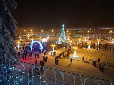 Новогодняя ночь на Советской площади в Сергиевом Посаде